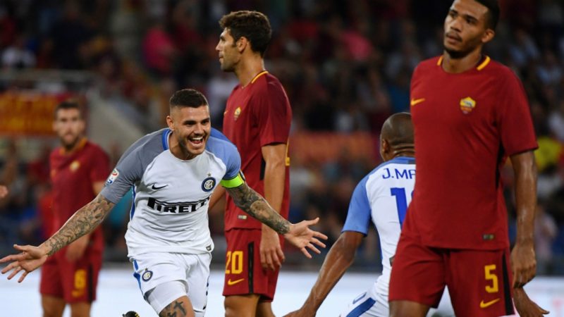 Mauro Icardi, in timpul duelului AS Roma - Inter, Italia, Serie A