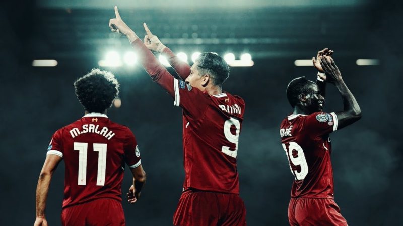 Mohamed Salah, Sadio Mane și Roberto Firmino, Liverpool, Premier League